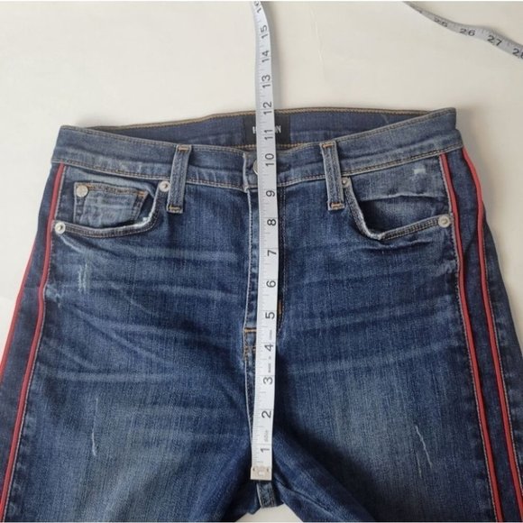 Hudson Zoeey High Rise Ankle Straight Jeans Red Stripes 26 - Picture 12 of 14